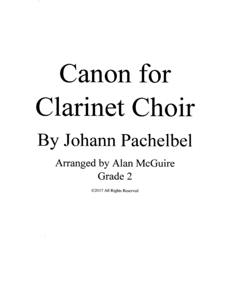 Pachelbel Canon for Clarinet Choir image number null