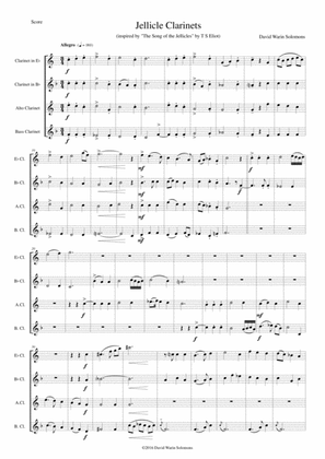Jellicle Clarinets for clarinet quartet (E flat, B flat, Alto and Bass)