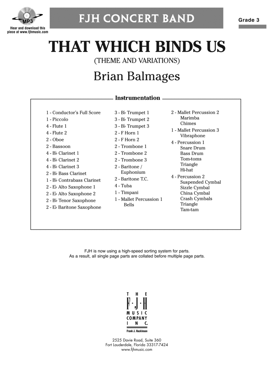 That Which Binds Us: Score Concert Band scores gallery preview page 1