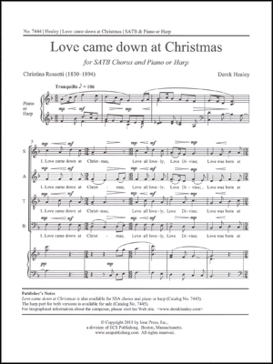 Love came down at Christmas (Choral Score) image number null