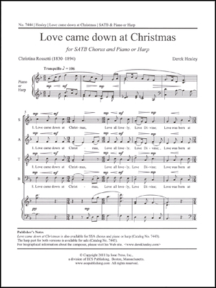 Love came down at Christmas (Choral Score)