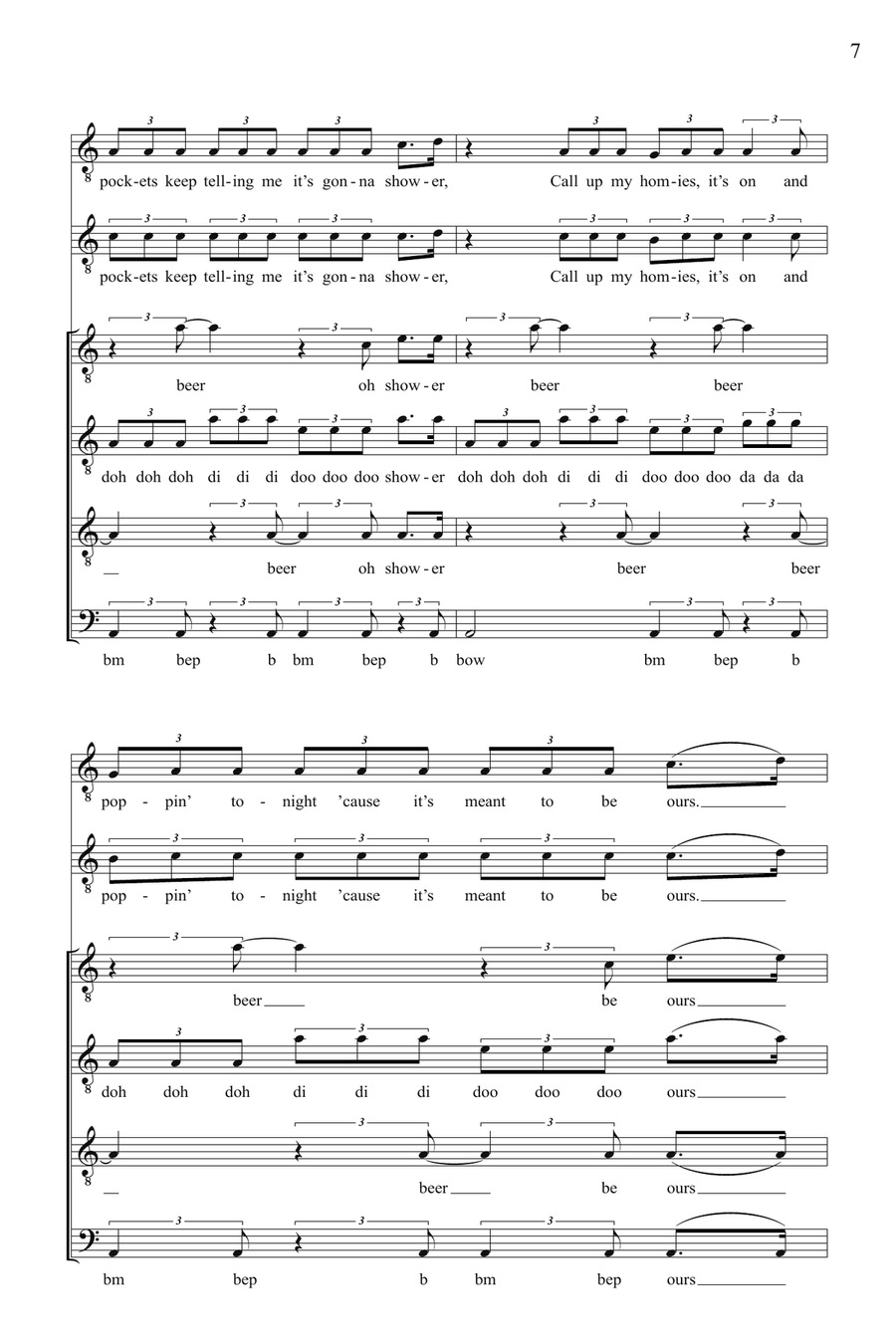 Right Round (arr. Deke Sharon) TTBB scores gallery preview page 5