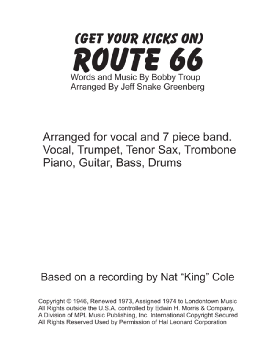 Route 66 Route 66 Jazz Ensemble scores gallery preview page 1