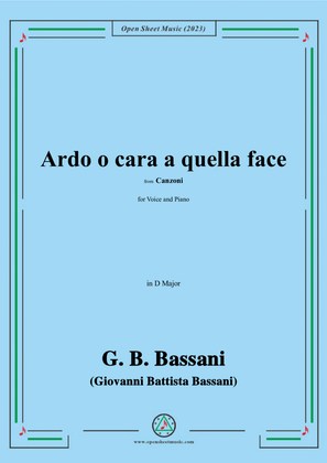 G. B. Bassani-Ardo o cara a quella face,in D Major