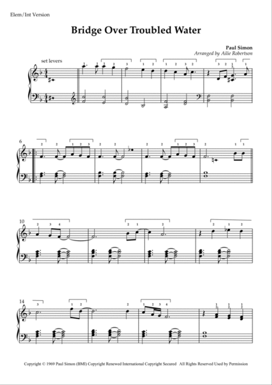 Bridge Over Troubled Water Celtic Harp scores gallery preview page 2