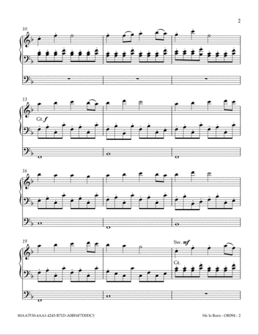 He Is Born He Is Born Organ Solo scores gallery preview page 3