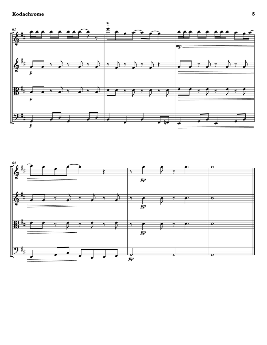 Kodachrome Tm String Quartet scores gallery preview page 5