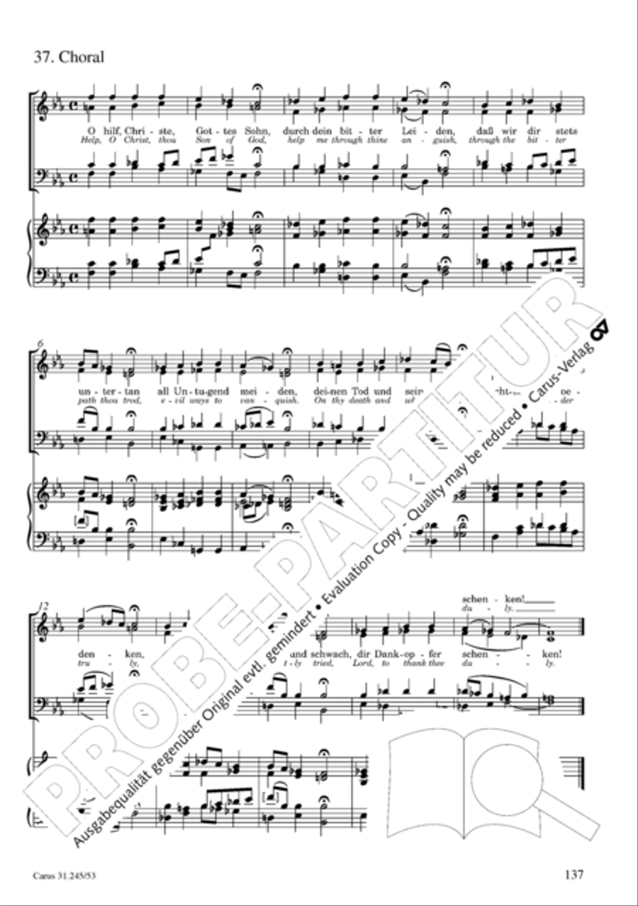 St. John Passion (Johannes-Passion) 4-Part scores gallery preview page 138