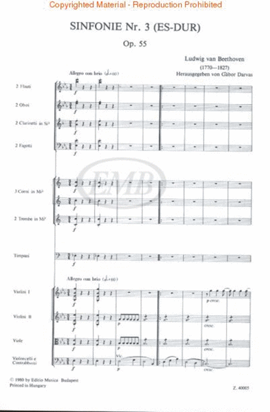 Symphony No. 3 in E Flat Major, Op. 55 “Eroica”