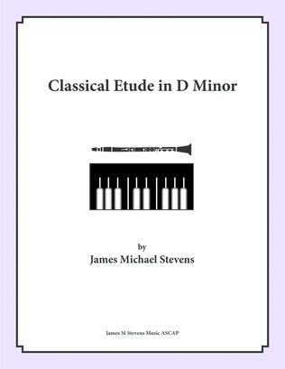 Book cover for Classical Etude in D Minor - Clarinet & Piano
