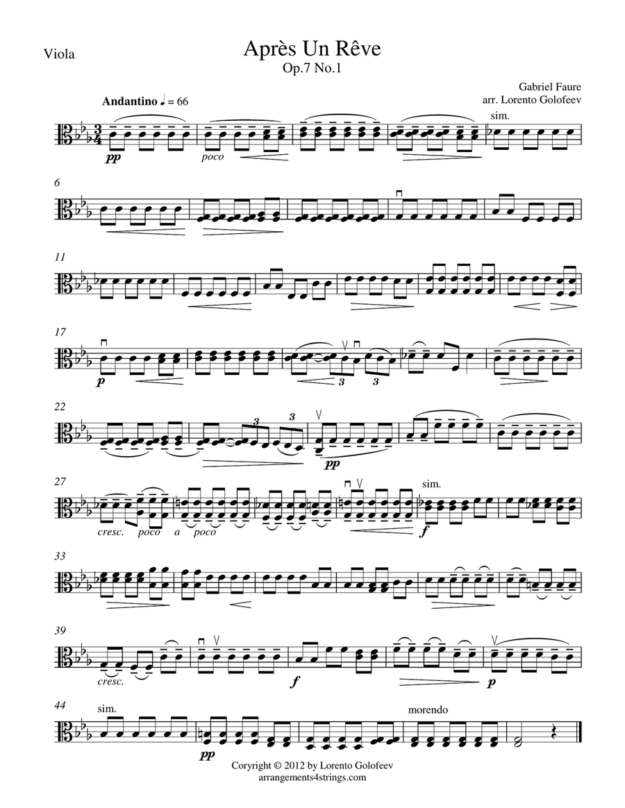 Apres Un Reve String Quartet scores gallery preview page 3