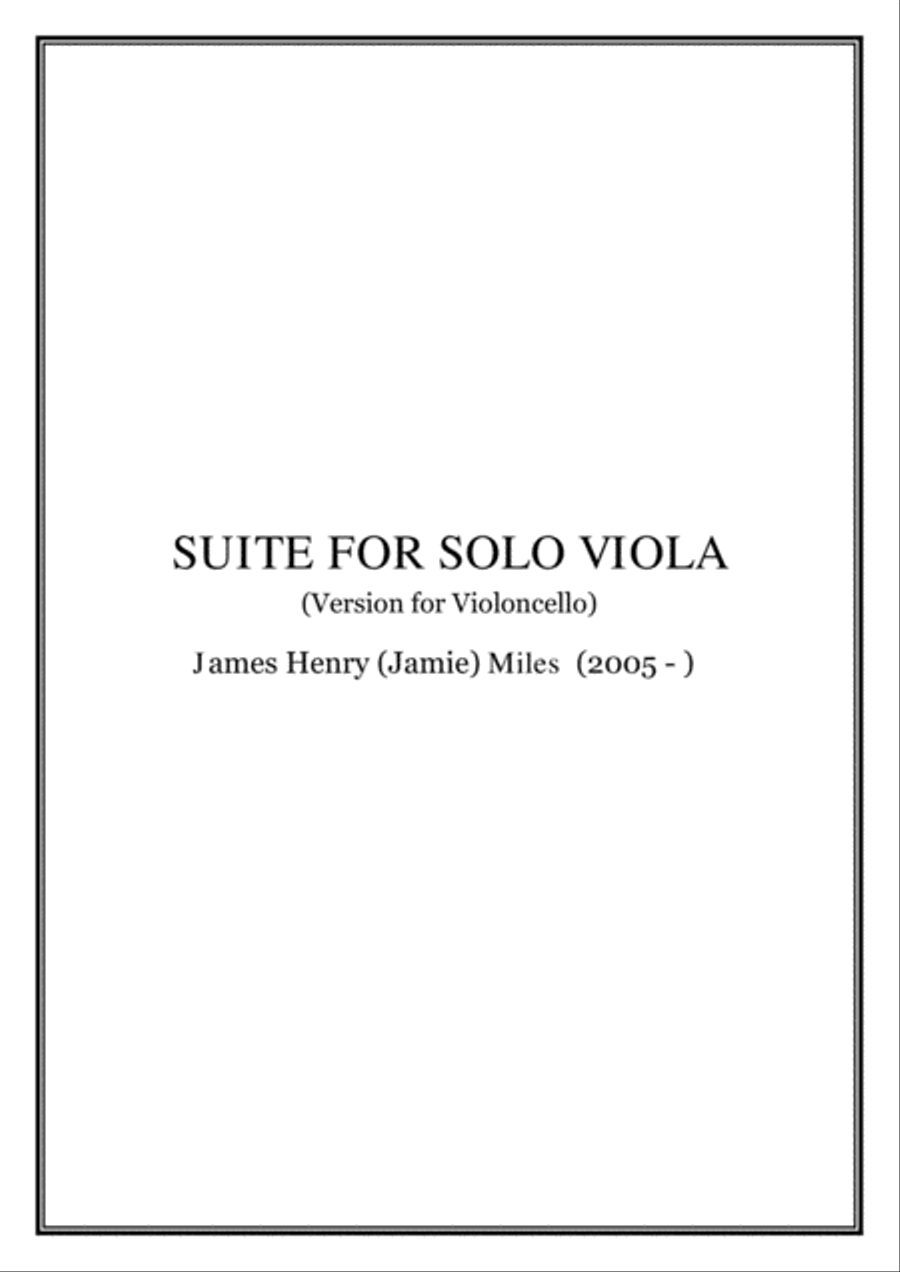 Suite for Solo Viola (2019) - Version for Violoncello Cello Solo scores gallery preview page 1