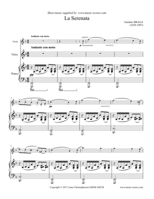 Serenata, or Angel's Serenade - Voice, Violin and Piano, F major
