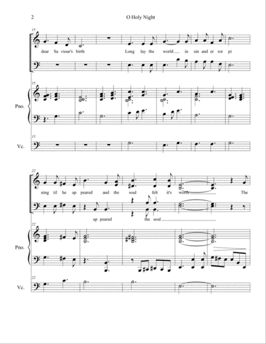 O Holy Night 3-Part scores gallery preview page 2
