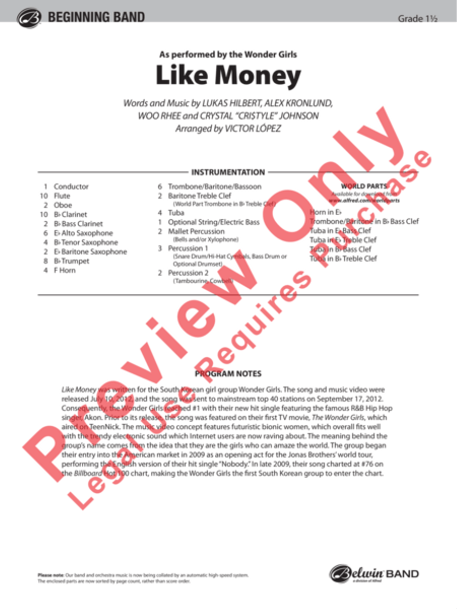 Like Money Like Money Concert Band scores gallery preview page 2