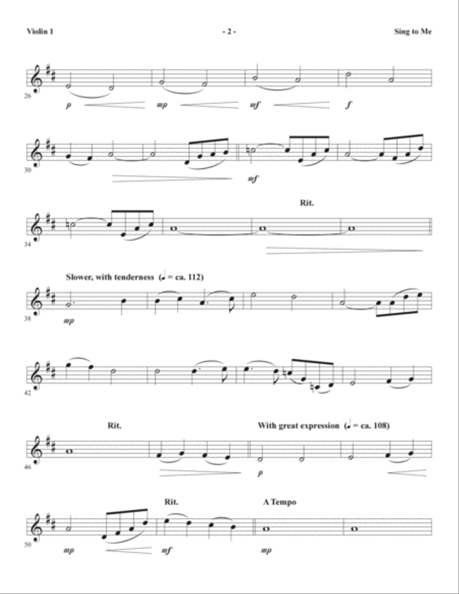 Sing to Me - Violin 1 Choir scores gallery preview page 2