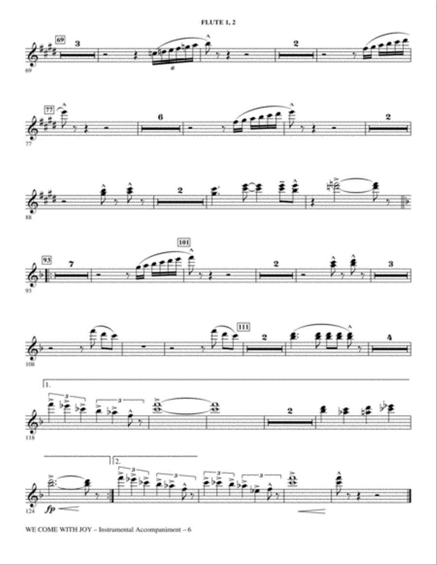 We Come With Joy Orchestration - Flute 1 & 2 Choir scores gallery preview page 6