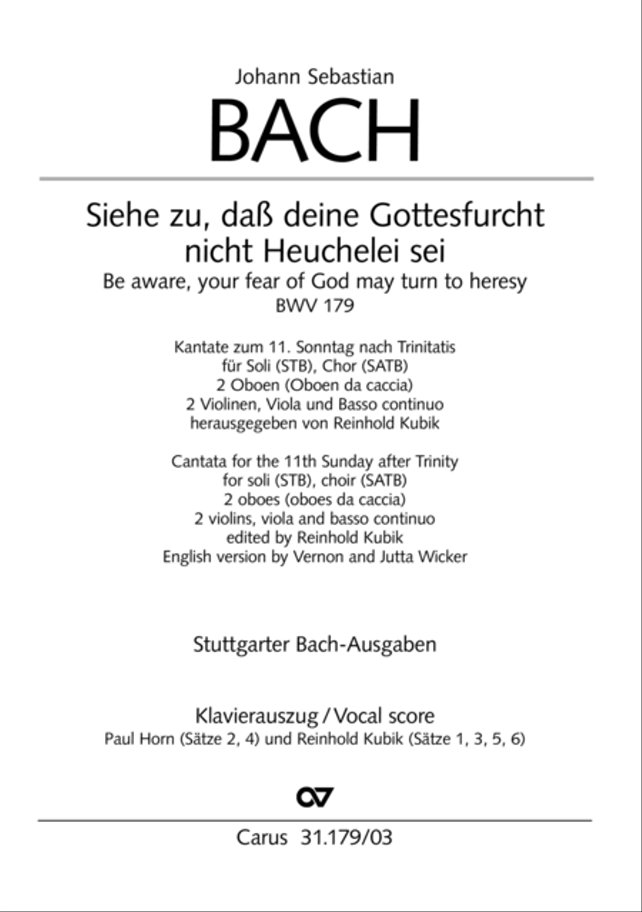 Be aware, your fear of God may turn to heresy (Siehe zu, dass deine Gottesfurcht nicht Heuchelei sei) STB scores gallery preview page 2