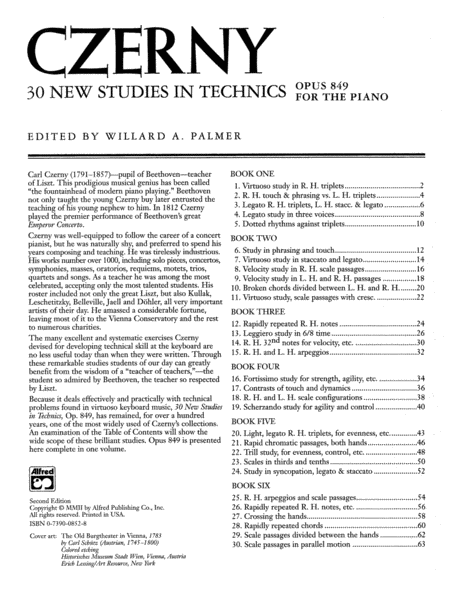 Czerny -- 30 New Studies in Technique, Op. 849