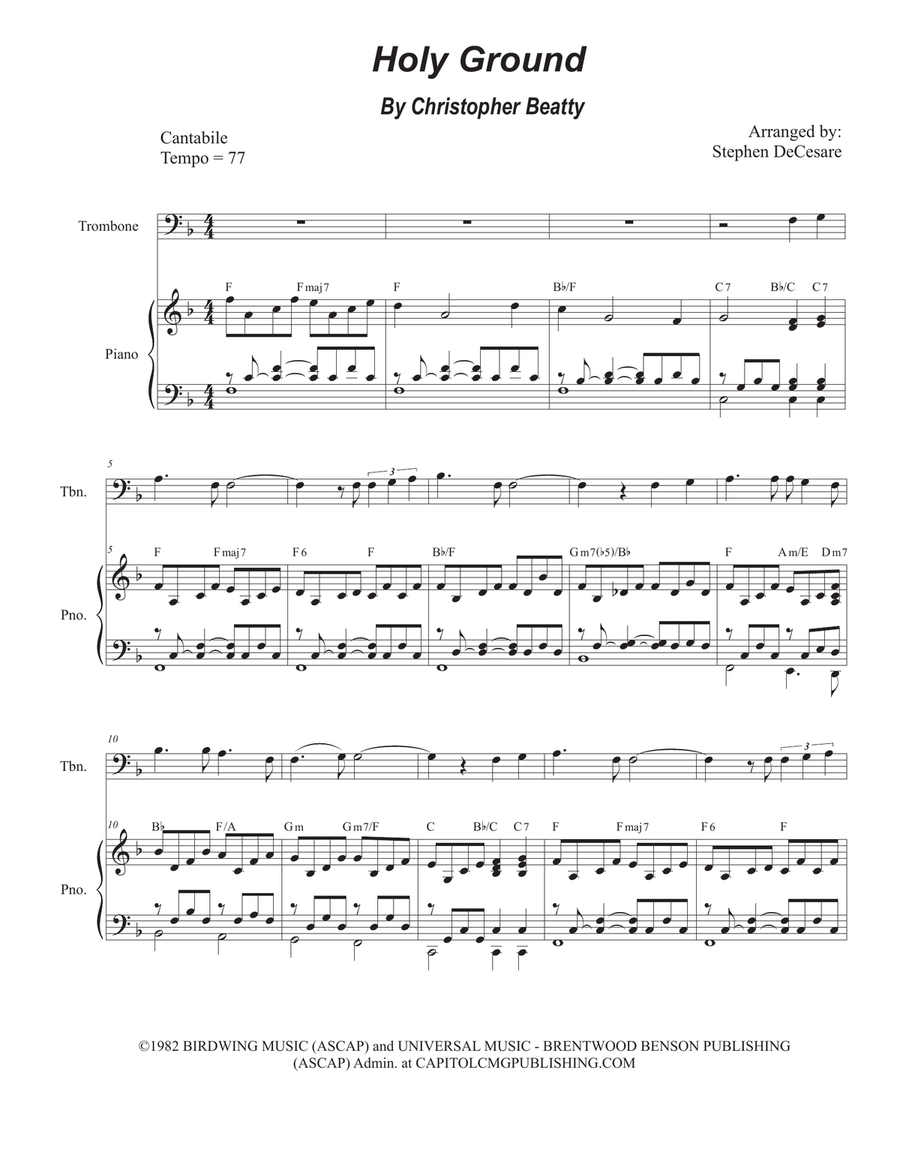 Holy Ground Holy Ground Piano scores gallery preview page 1