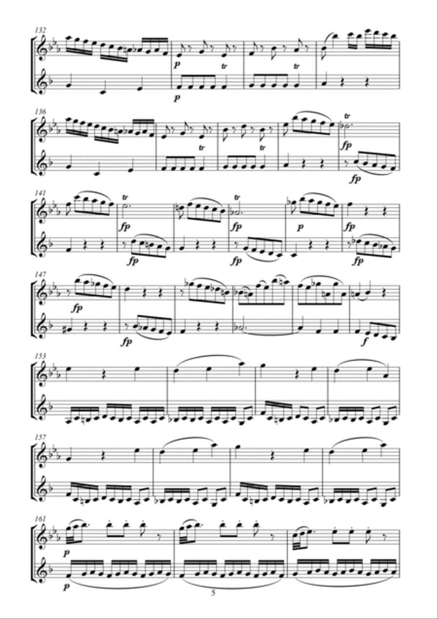 Mozart Sonata No. 26 arr. flute and clarinet Woodwind Duet scores gallery preview page 5