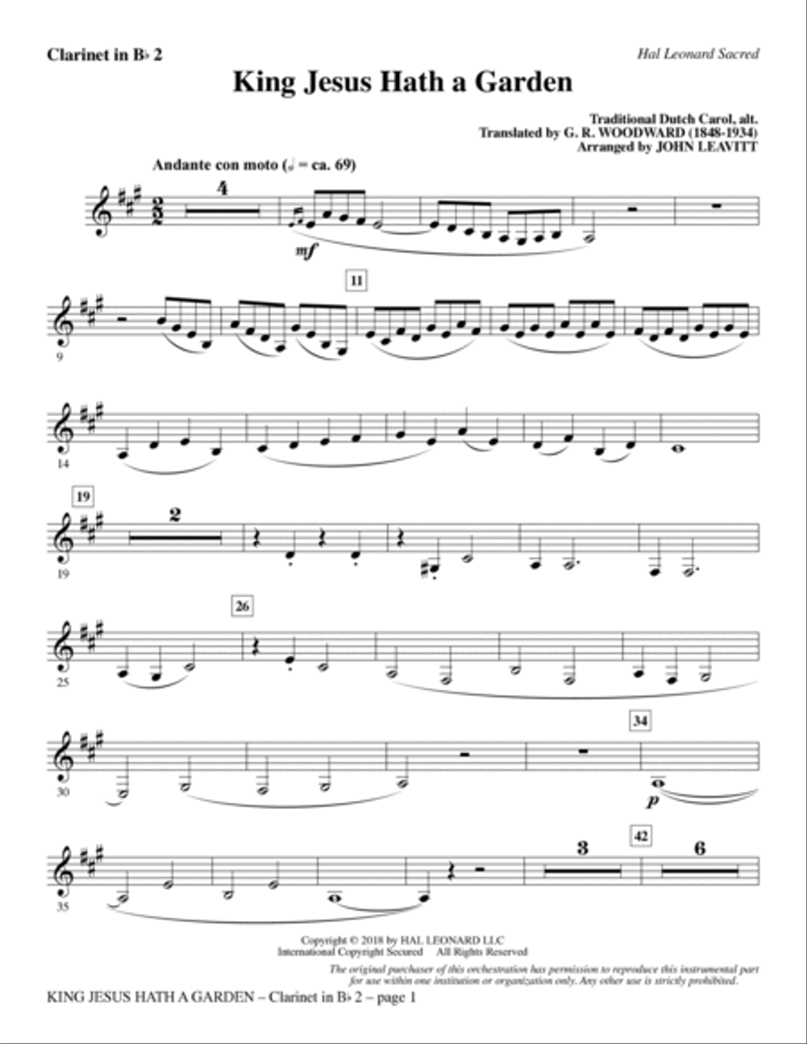 A Midnight Clear (A Cantata For Christmas) - Bb Clarinet 2 Choir scores gallery preview page 2