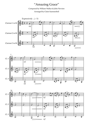 Amazing Grace - Easy Clarinet Trio