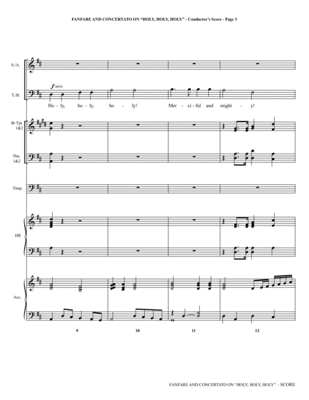 Fanfare and Concertato on "Holy, Holy, Holy" - Full Score