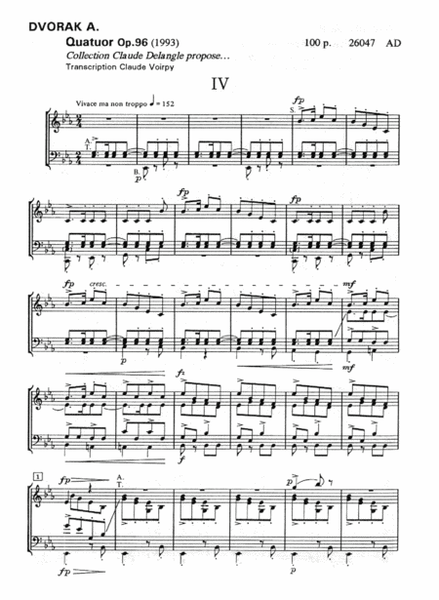 Quatuor Americain Op. 96