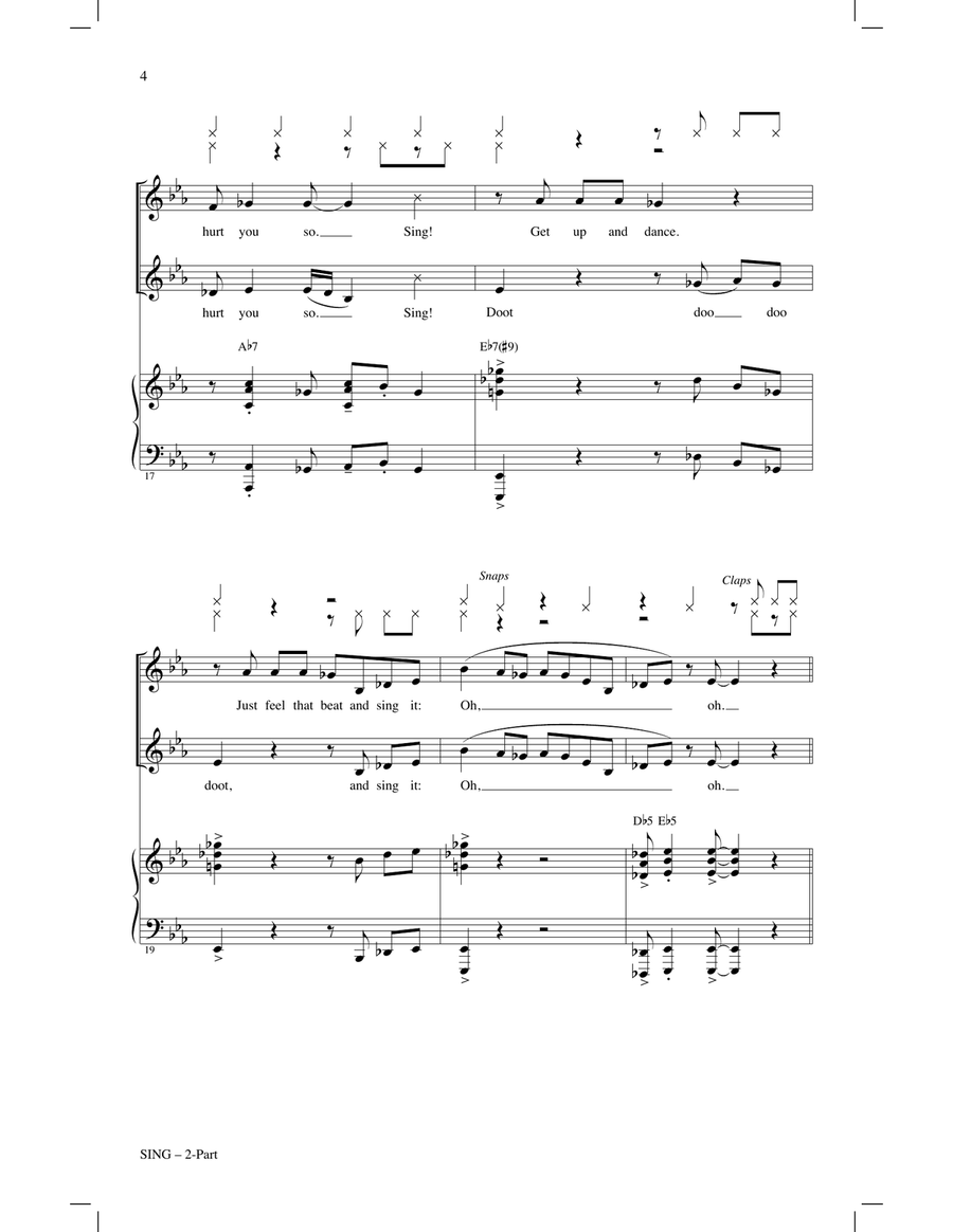 Sing (arr. Mark Brymer) 2-Part scores gallery preview page 3