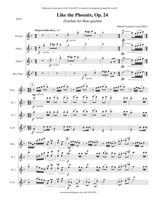 Like the Phoenix, Op 24 (fanfare for flute quartet)