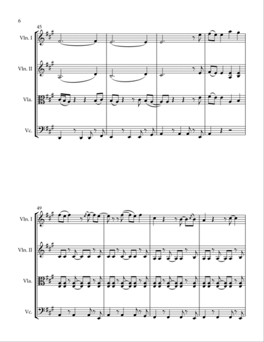 Stand By Me String Quartet scores gallery preview page 6