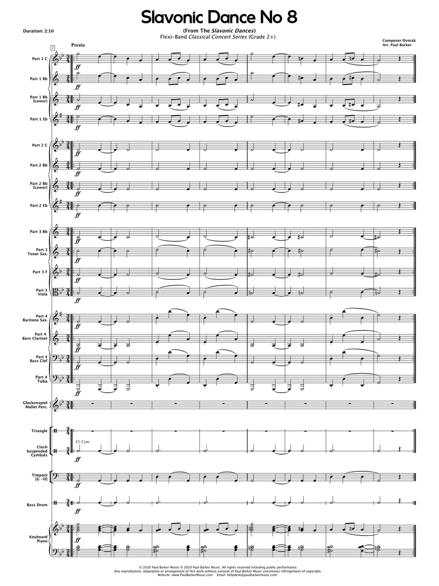 Slavonic Dance No 8 (Flexible Instrumentation) Concert Band scores gallery preview page 4