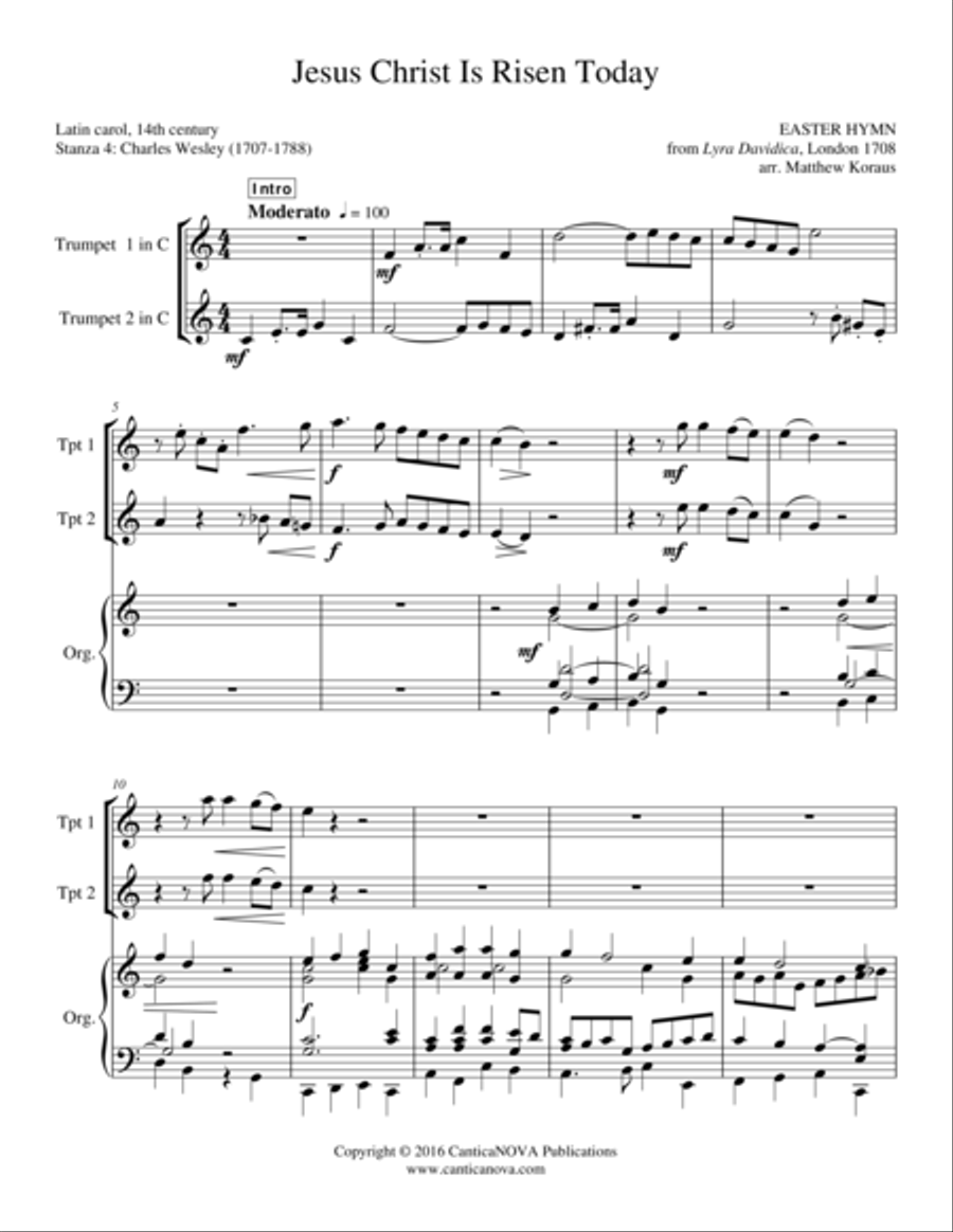 Jesus Christ Is Risen Today 4-Part scores gallery preview page 2