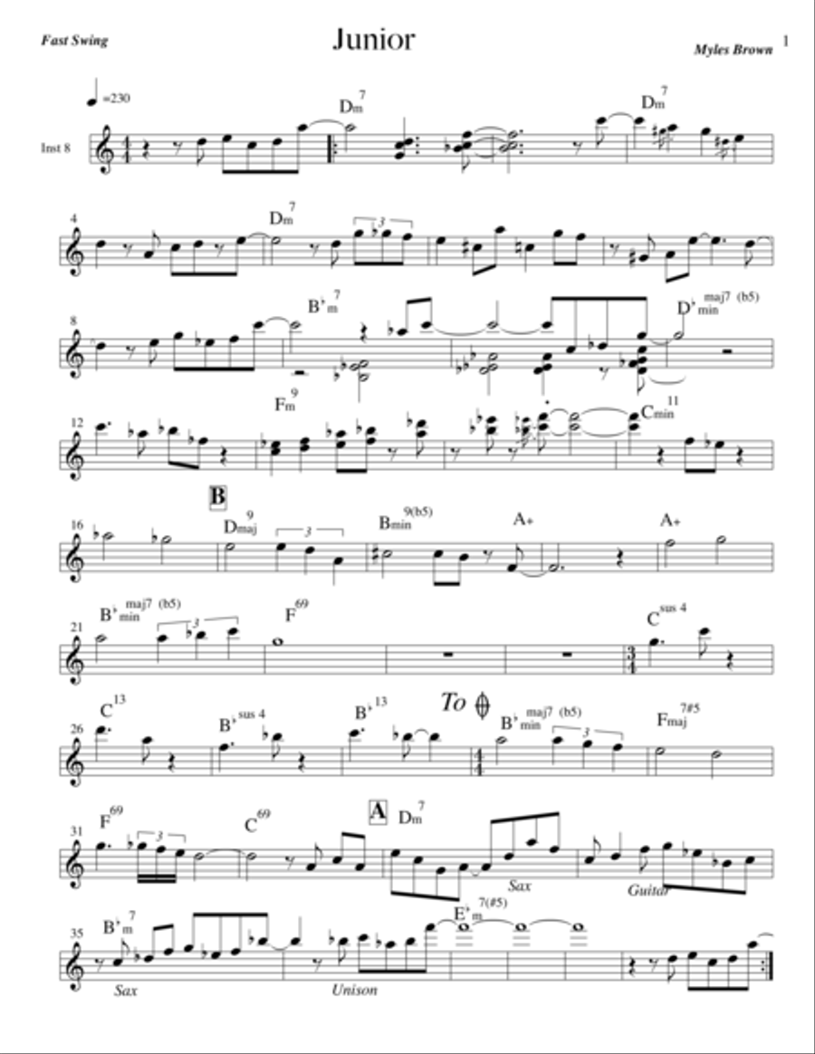 Junior Junior Jazz Ensemble scores gallery preview page 1