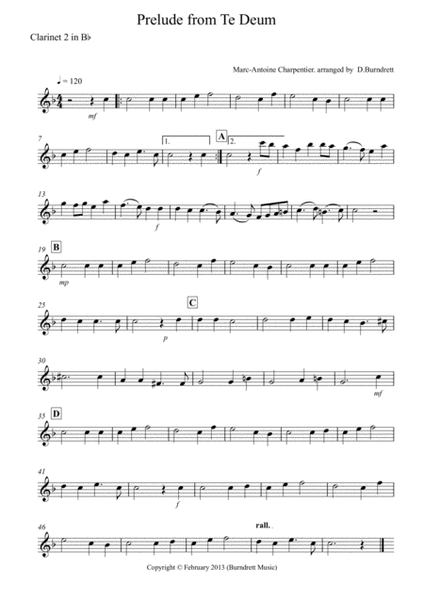 Prelude from Te Deum for Clarinet Quartet image number null