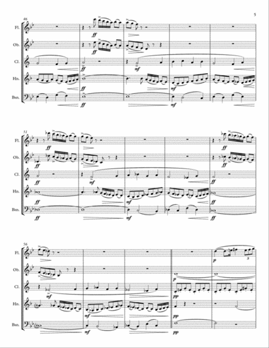 Pavane, Op. 50 for Woodwind Quintet Woodwind Quintet scores gallery preview page 5