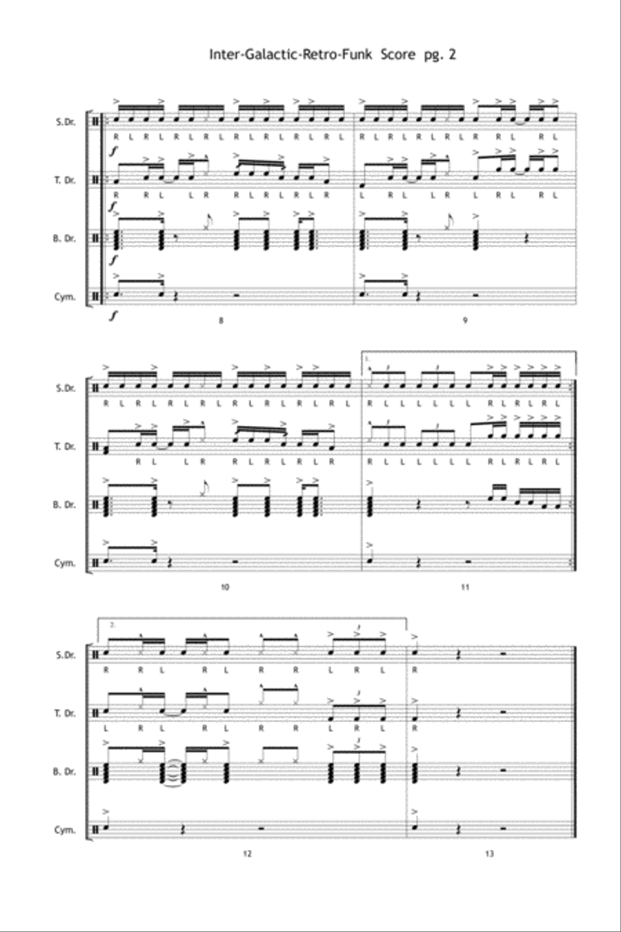 Inter-Galactic-Retro-Funk Percussion scores gallery preview page 3