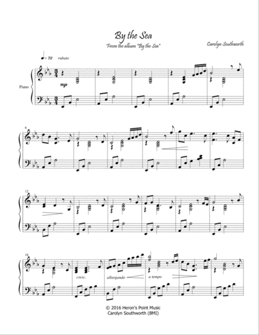 By the Sea Piano Solo scores gallery preview page 1