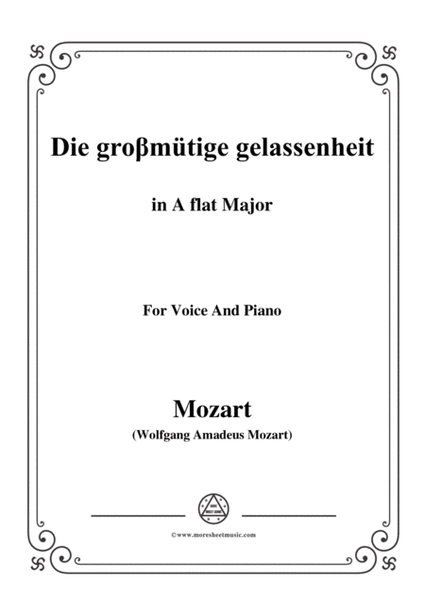 Mozart-Die groβmütige gelassenheit,in A flat Major,for Voice and Piano image number null