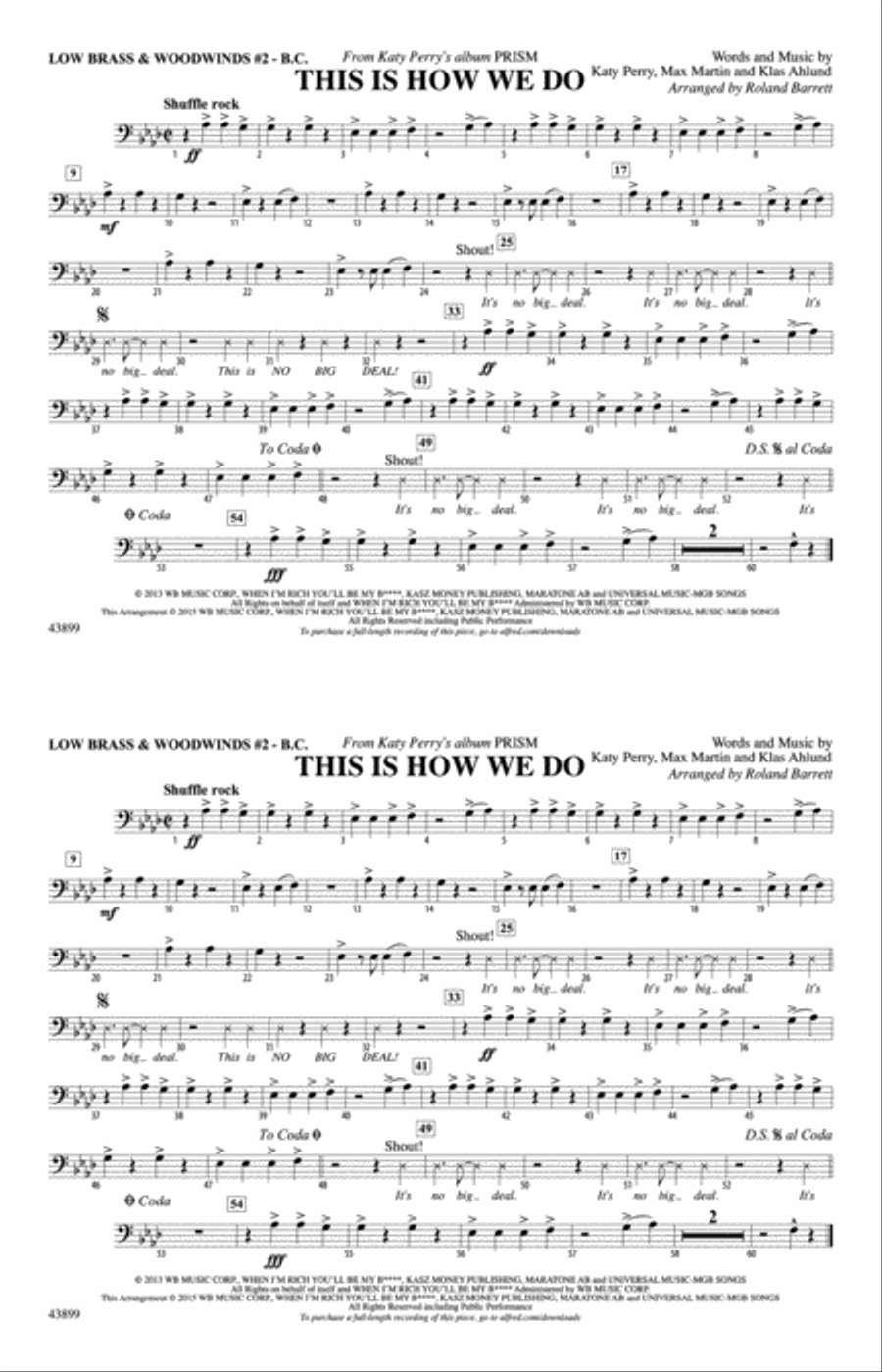 This Is How We Do: Low Brass & Woodwinds #2 - Bass Clef Marching Band scores gallery preview page 1