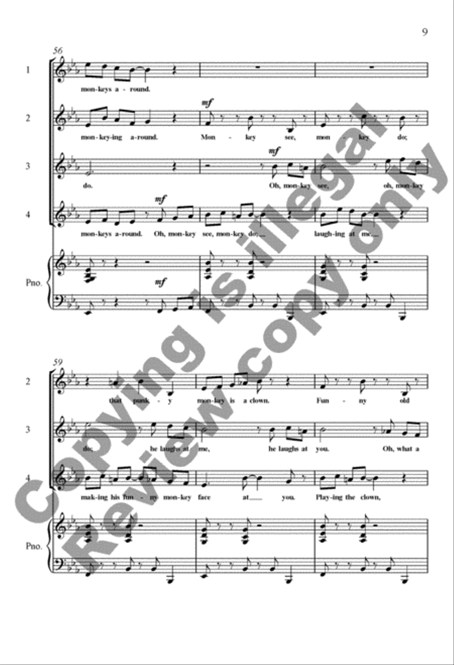 A Trip to the Zoo: 4. Monkey Business 4-Part scores gallery preview page 20