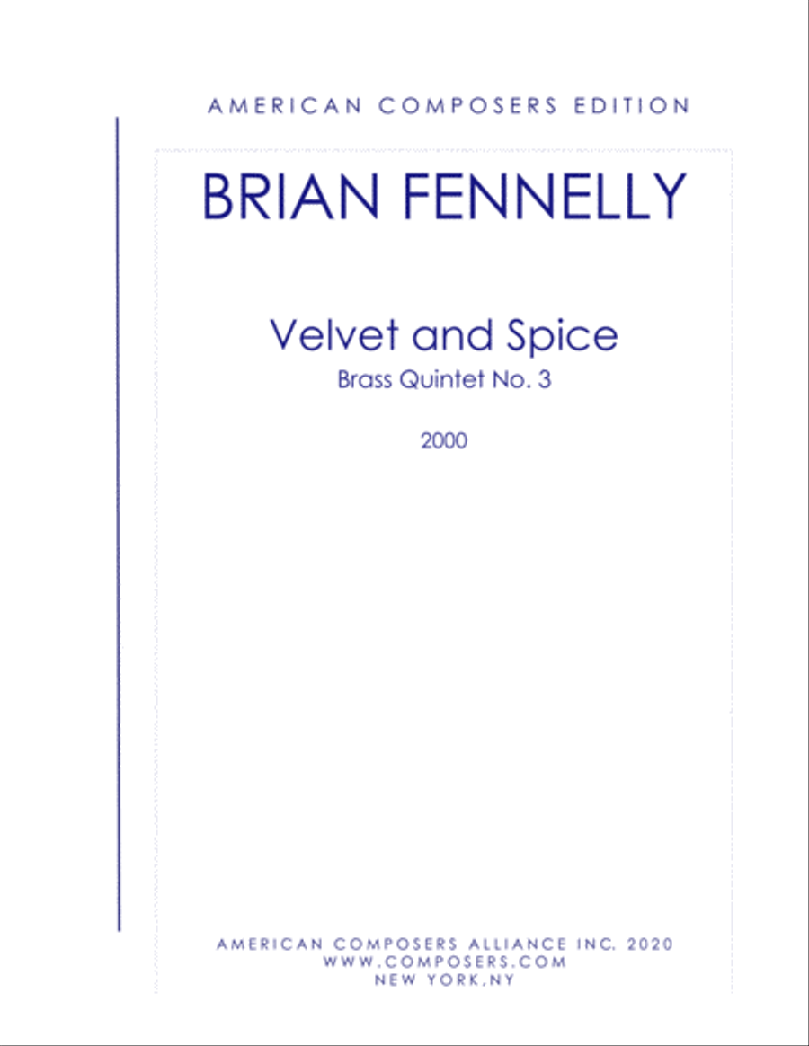 [Fennelly] Velvet and Spice Brass Ensemble scores gallery preview page 1