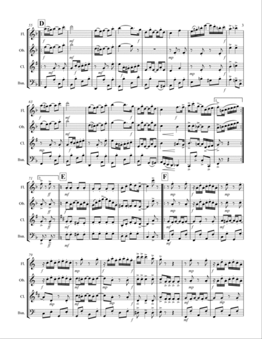 Joplin - “The Entertainer” (for Woodwind Quartet) Woodwind Quartet scores gallery preview page 4