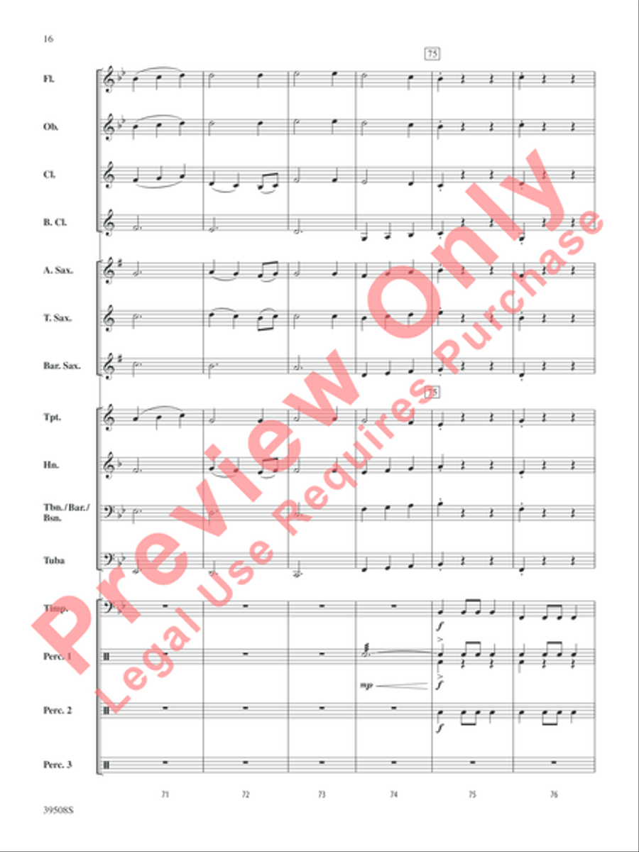 Bring Your Drums, Jeanette, Isabella Concert Band scores gallery preview page 17
