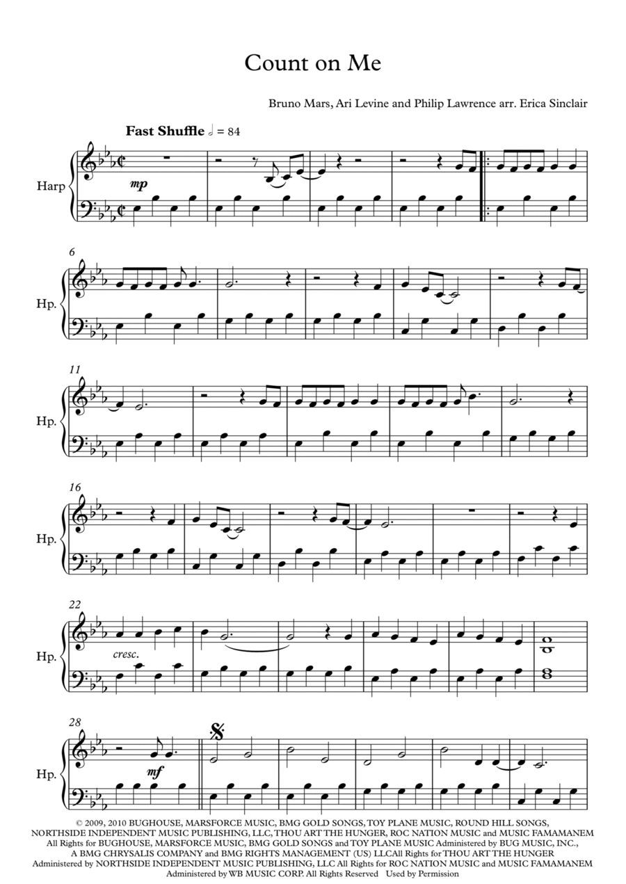 Count On Me Harp scores gallery preview page 1