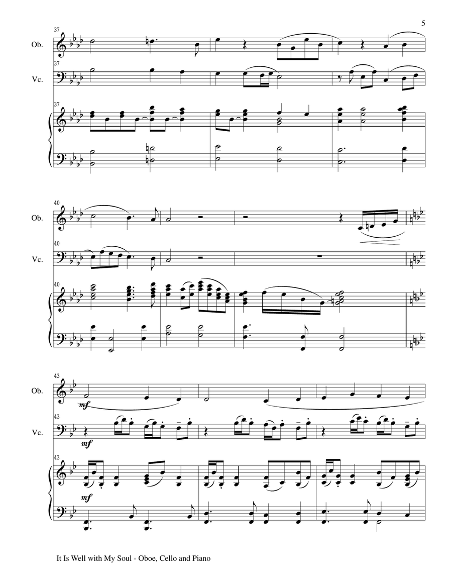 IT IS WELL WITH MY SOUL (Trio - Flute, Cello, Piano with Score and Parts) Flute scores gallery preview page 5