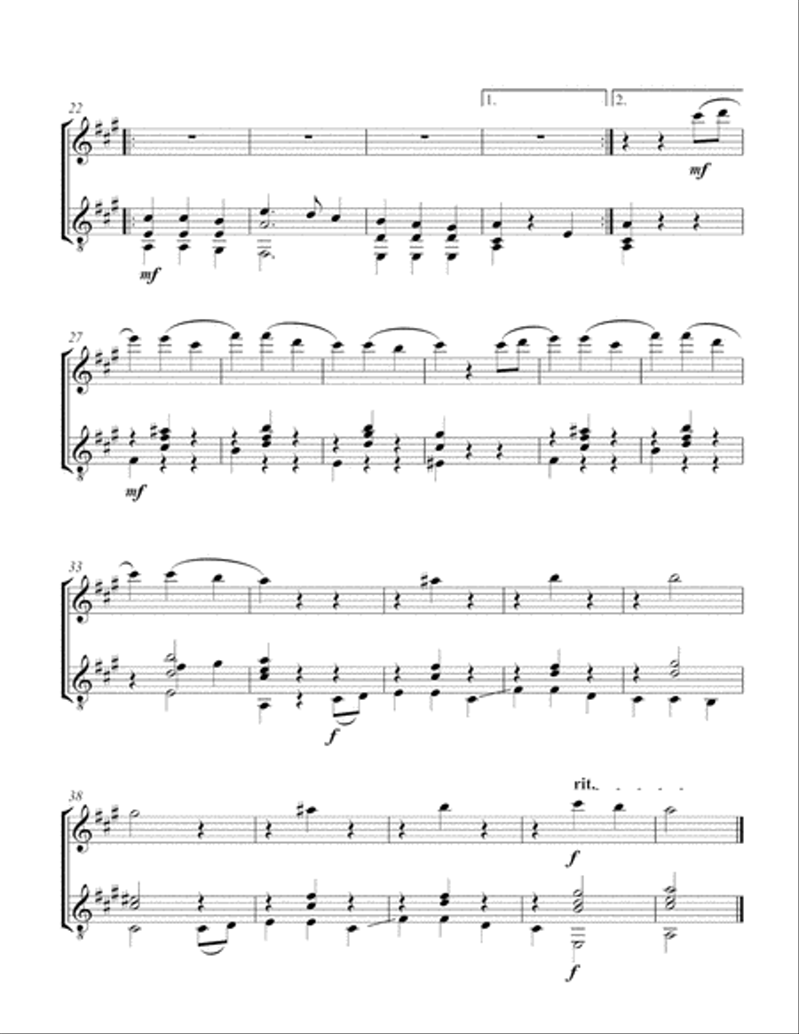 Three Catalan Folk Songs (Flute and Guitar) - Score and Parts Flute scores gallery preview page 4