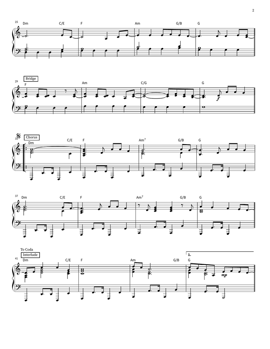 Burn It Down Piano scores gallery preview page 2