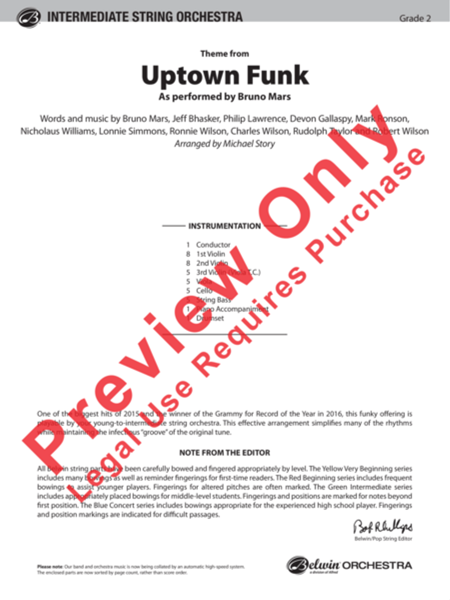 Uptown Funk, Theme from String Orchestra scores gallery preview page 2
